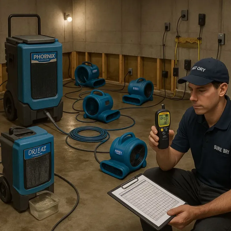 Structural Drying and Dehumidification process in Groveport, OH